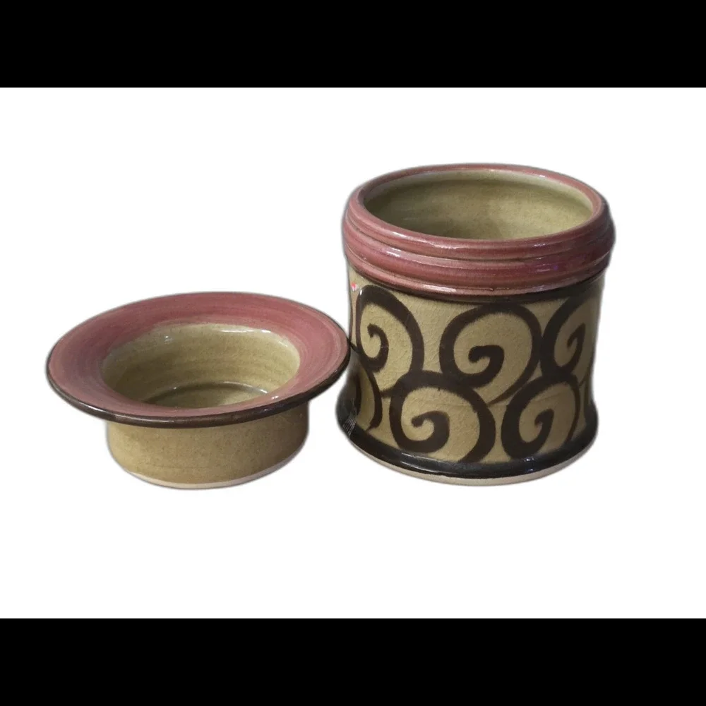 Hot Fresco Pottery 2 piece Dip Cooler‎ Warmer Stoneware Pottery Handmade in USA